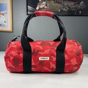 BAPE Fire Camo Red Large Boston Bag - Nigo Era